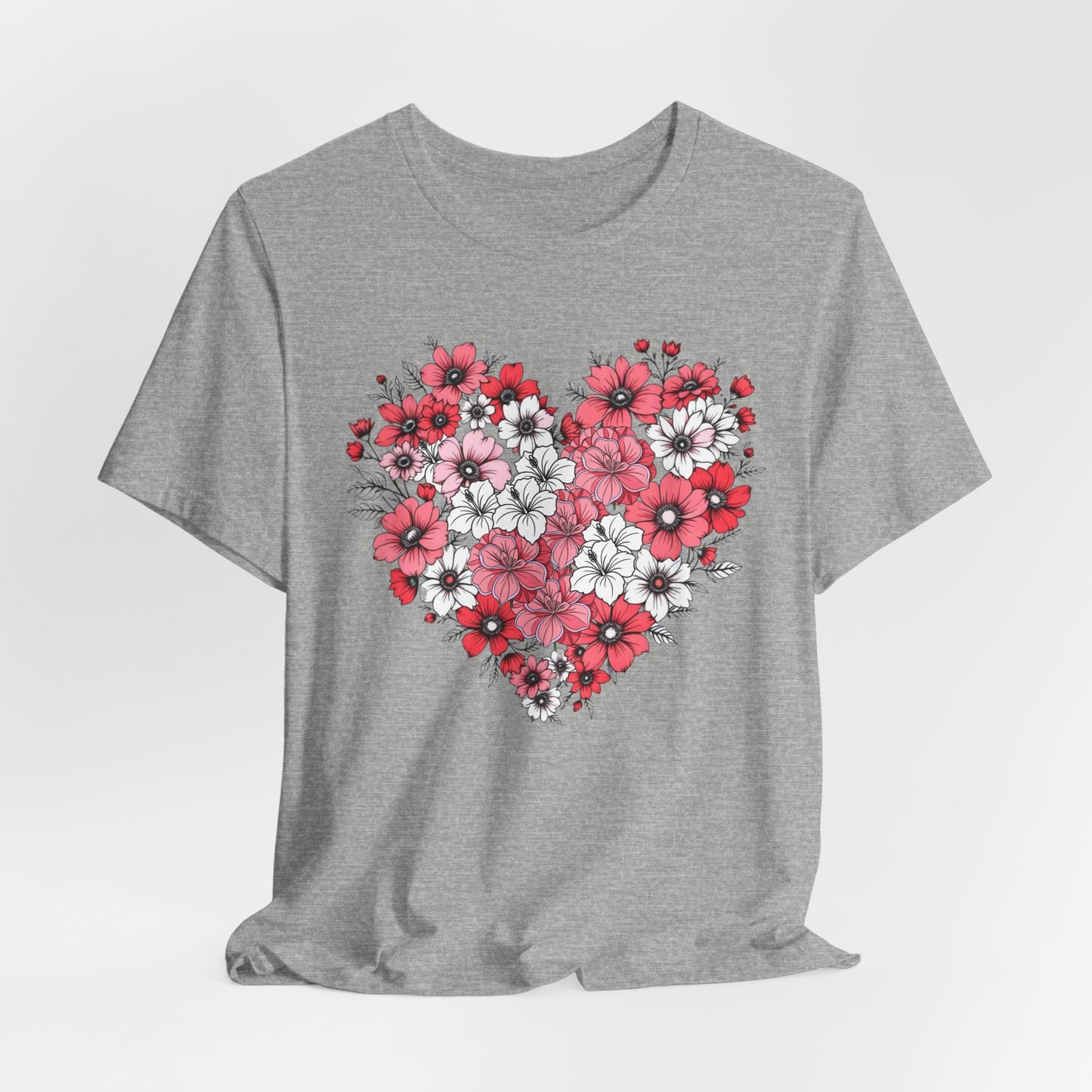 Love Heart and Flowers Tshirt