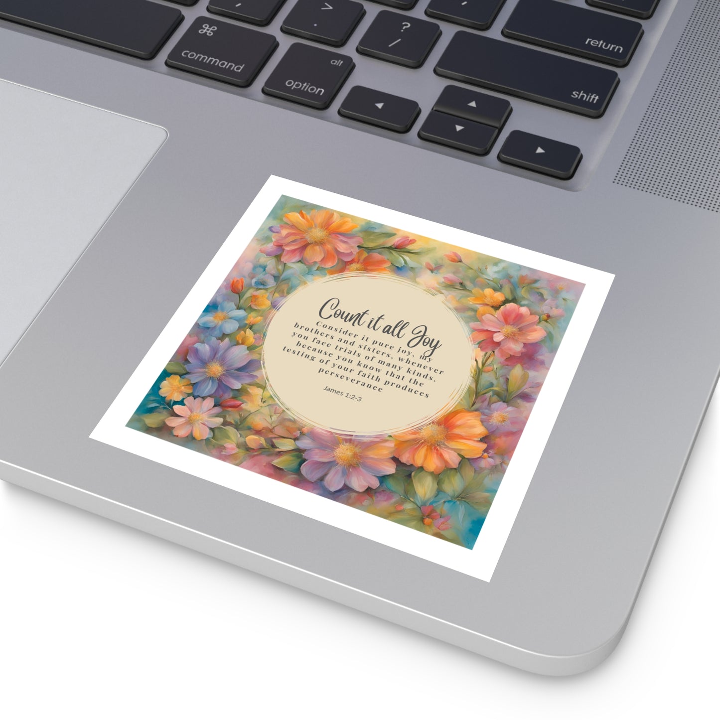 Count It Joy Square Sticker with Bible Verse Christian Sticker