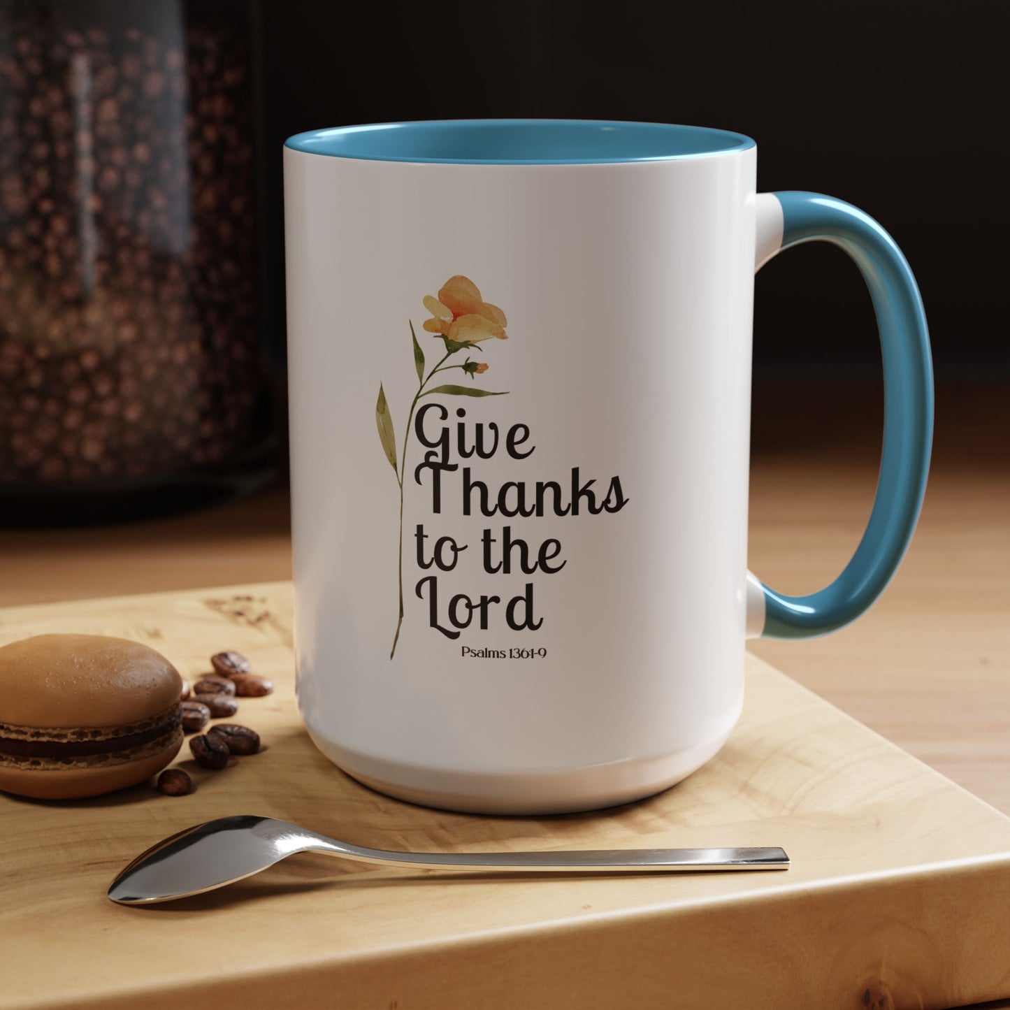 Give Thanks to the Lord Christian coffee mug