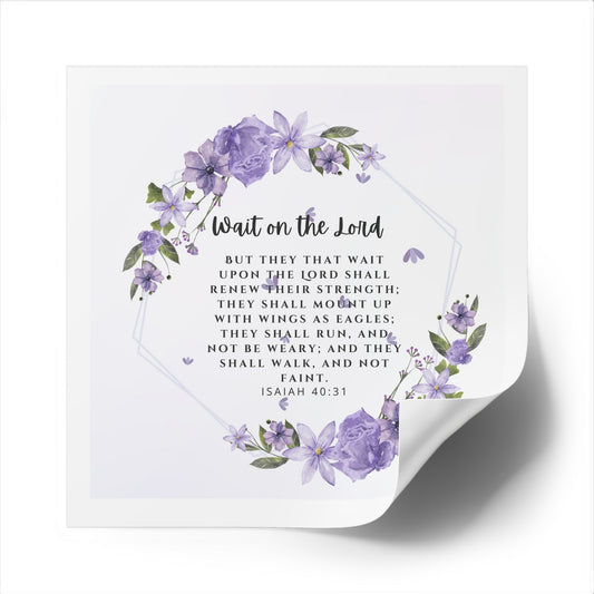 Christian Stickers, Wait on the Lord, Devotional Journal Sticker, Christian Vinyl Sticker