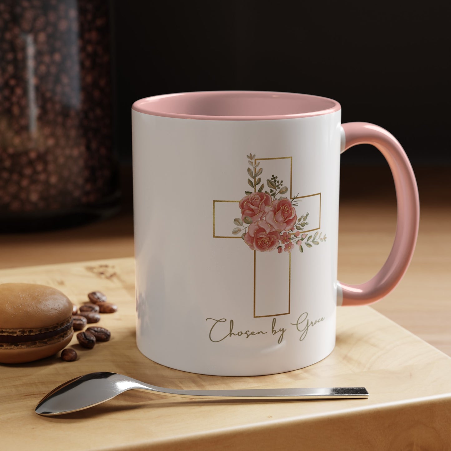 Chosen By Grace Mug with Bible Verse Christian coffee mugs for Mom Christian Coffee Mug with Inspirational Message Accent Coffee Mug in 11oz Coffee Mug for coffee lovers