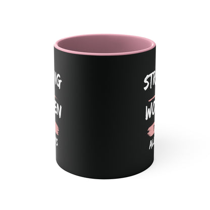 Strong Women Pray Christian Mug with Bible Verse Accent Coffee Mug, 11oz
