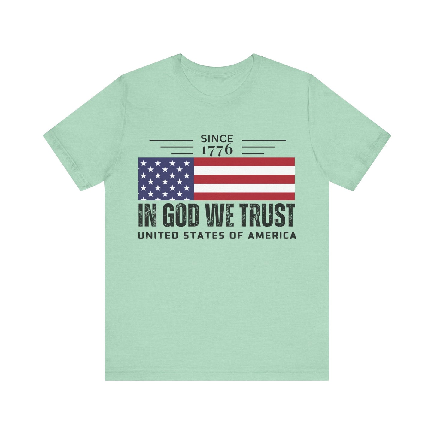 In God We Trust Christian American Flag Tshirt with US Flag