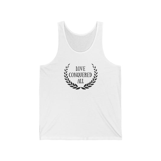 Love Conquered All Unisex Jersey Tank - Inspirational Summer Apparel