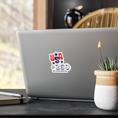 USA @250 Patriotic Kiss-Cut Vinyl Decal — "One Nation Under God"