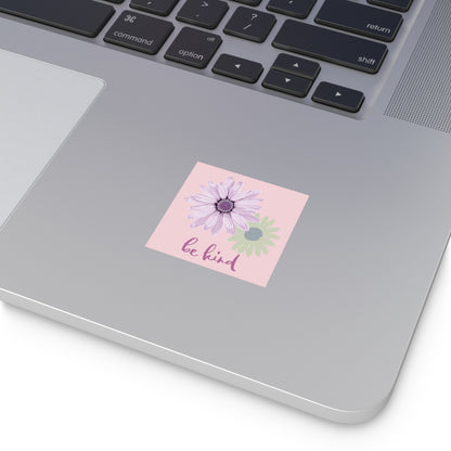 Be Kind Sticker with Bible Verse Square Sticker Be Kind Christian Sticker- Pink