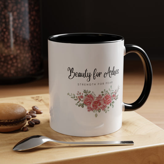 Beauty for Ashes Mug with Bible Verse Christian coffee mugs for Mom Christian Coffee Mug with Inspirational Message Accent Coffee Mug in 11oz Coffee Mug in 15 oz for coffee lovers