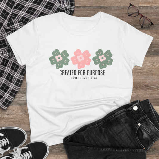 Created for Purpose Women's Midweight Cotton Christian Tshirt