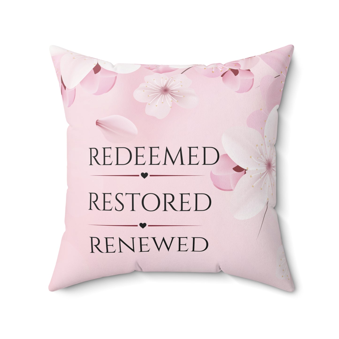 Redeemed Renewed Restored Throw Pillow| Christian Throw Pillow