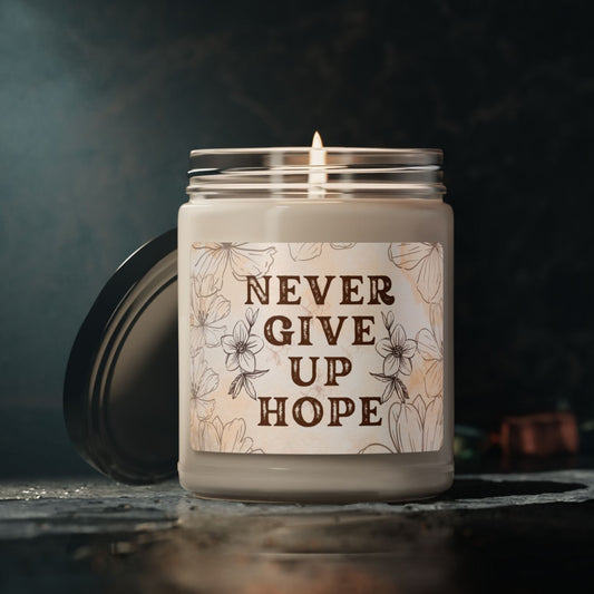 Never Give Up Hope Christian Candle