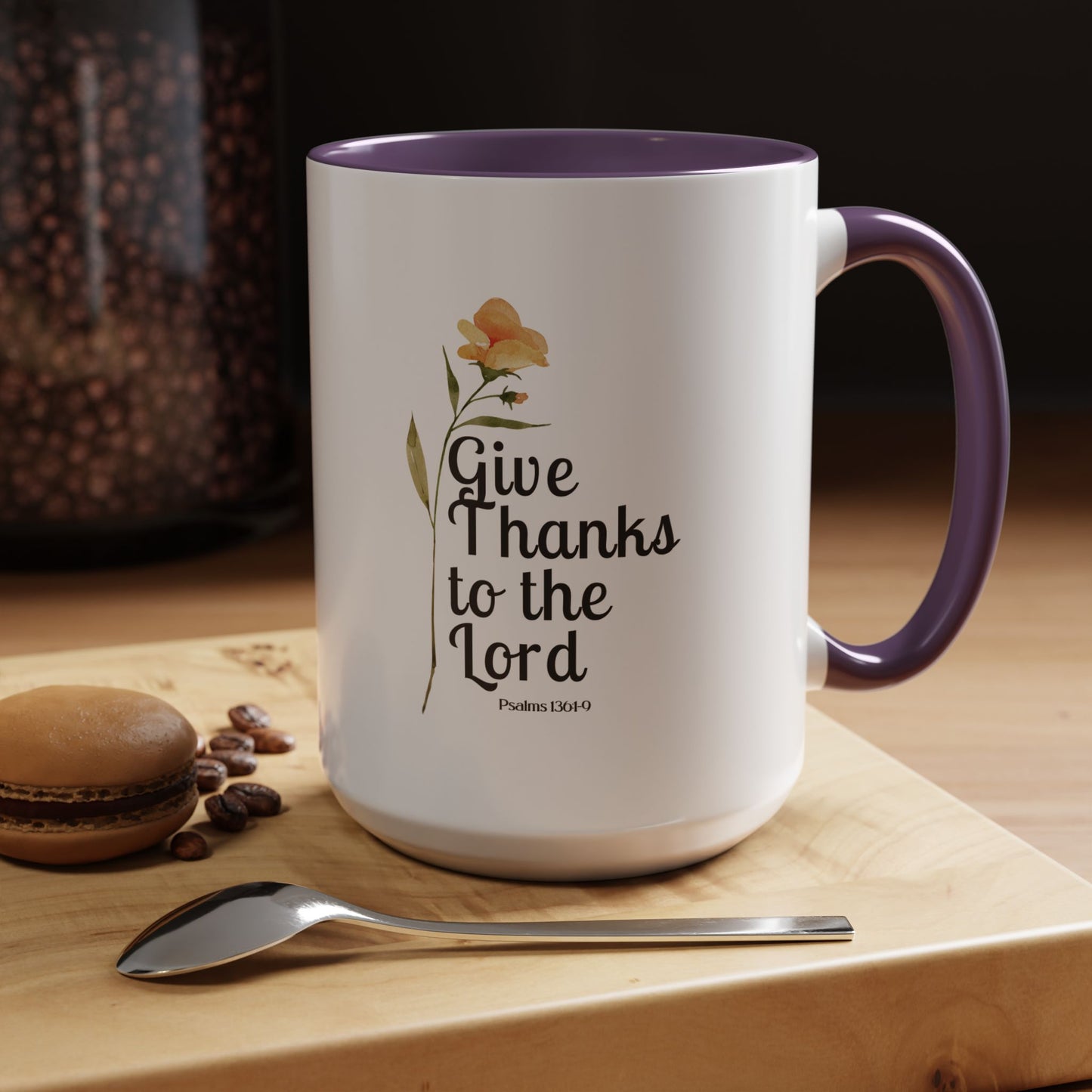 Give Thanks to the Lord Christian coffee mug