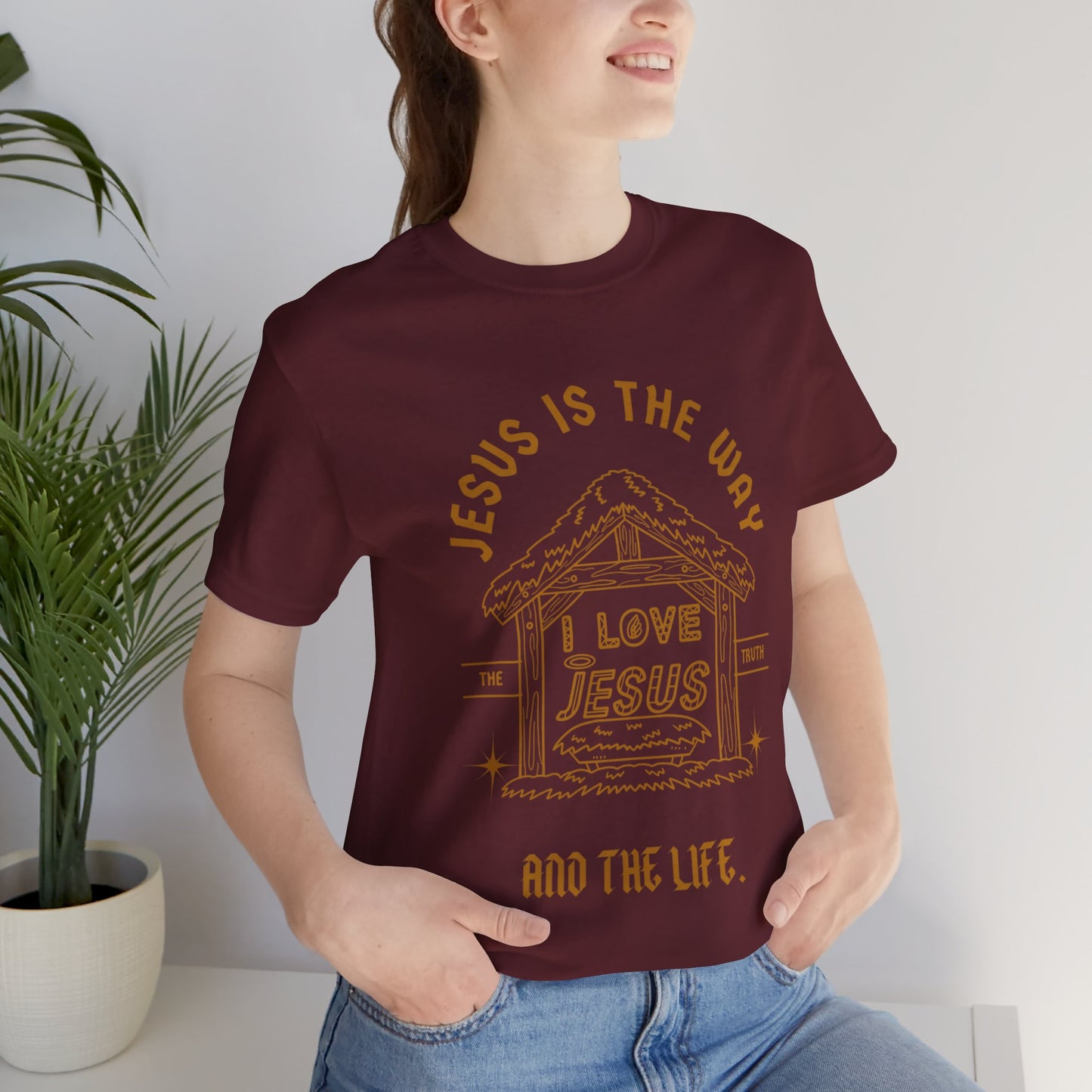 Jesus is the Way Inspirational Christian T-Shirt with Religious Graphics Ideal Religious Gift Ideas for men and Women.