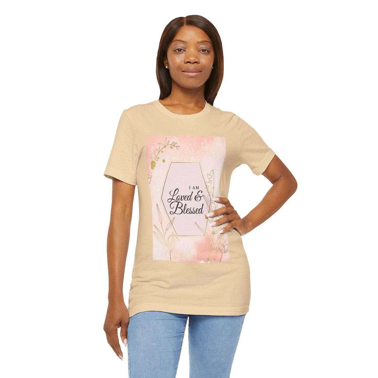 I am Loved and Blessed Comfortable Church Tee and Faith Inspired Christian T-Shirt Ideal Religious Gift Ideas for Women