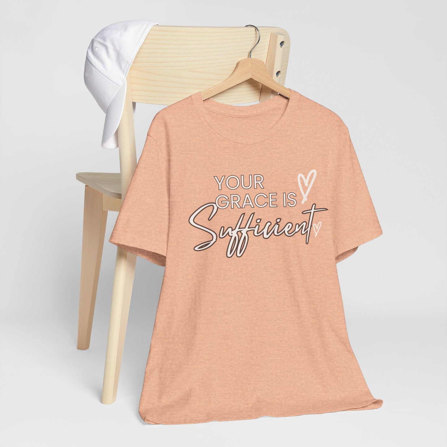 You Grace is Sufficient Inspirational Comfortable Church Tee with a Positive Message Ideal Christian Gift Ideas for Men and Women.