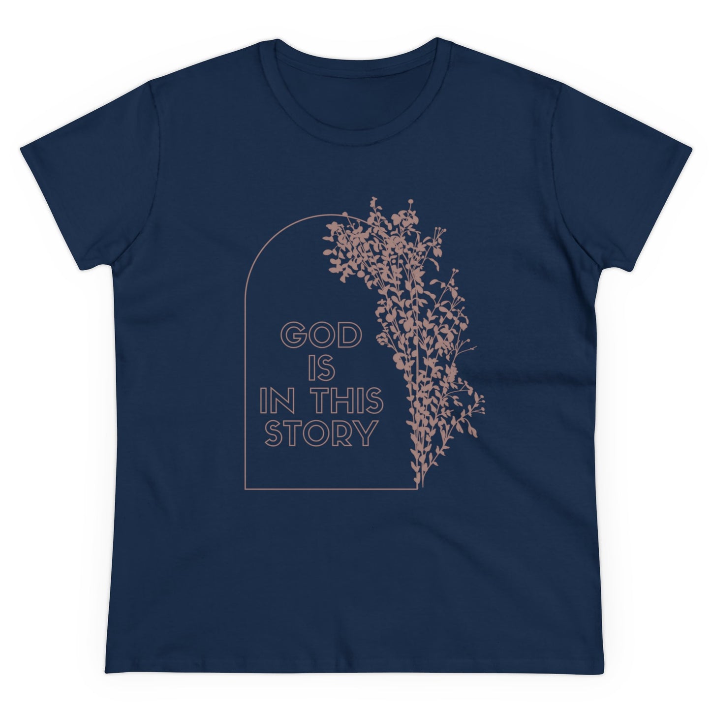 God is the Story Christian Women's Midweight Cotton Tee for Christian Mommy Tshirt with Inspirational Quote Tshirt Gifts for Christian Moms Summer Tee