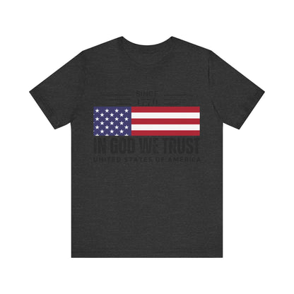 In God We Trust Christian American Flag Tshirt with US Flag