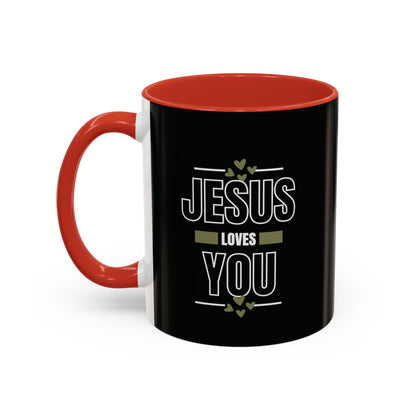 Jesus Loves You Mug with Bible Verse Christian coffee mugs for Mom Christian Coffee Mug with Inspirational Message Accent Coffee Mug in 11oz Coffee Mug in 15 oz for coffee lovers