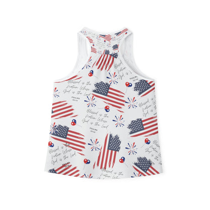 God and Country Womens Tank Top for Christian Women US Flag Tank Top with Blessed is the Nation Bible Verse Women Tank Top American Flag Tank Top