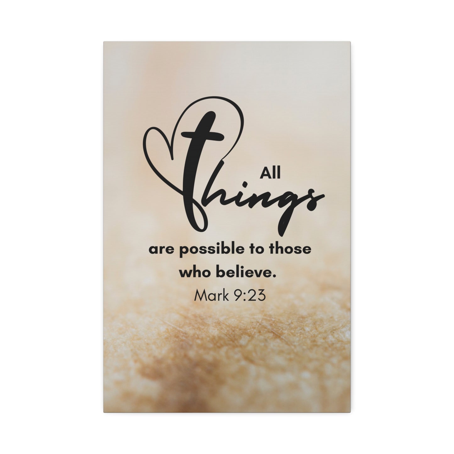 All Things are Possible Wall Art Christian Faith Canvas with Scripture Art Prints and Bible Verse Art Canvas Stretched in 1.5''