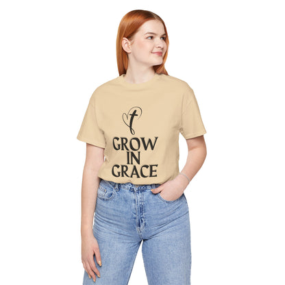 Grow in Grace Inspirational, Comfortable Church Tee with a Positive Message Ideal Christian Gift Idea for Men and Women.