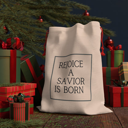 Rejoice A Savior is Born, Christian Christmas Gift Bag