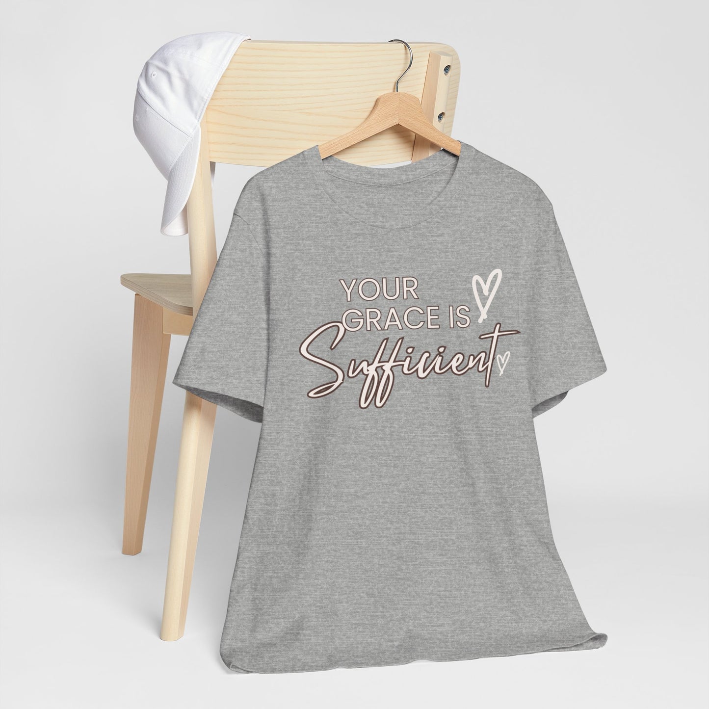 You Grace is Sufficient Inspirational Comfortable Church Tee with a Positive Message Ideal Christian Gift Ideas for Men and Women.