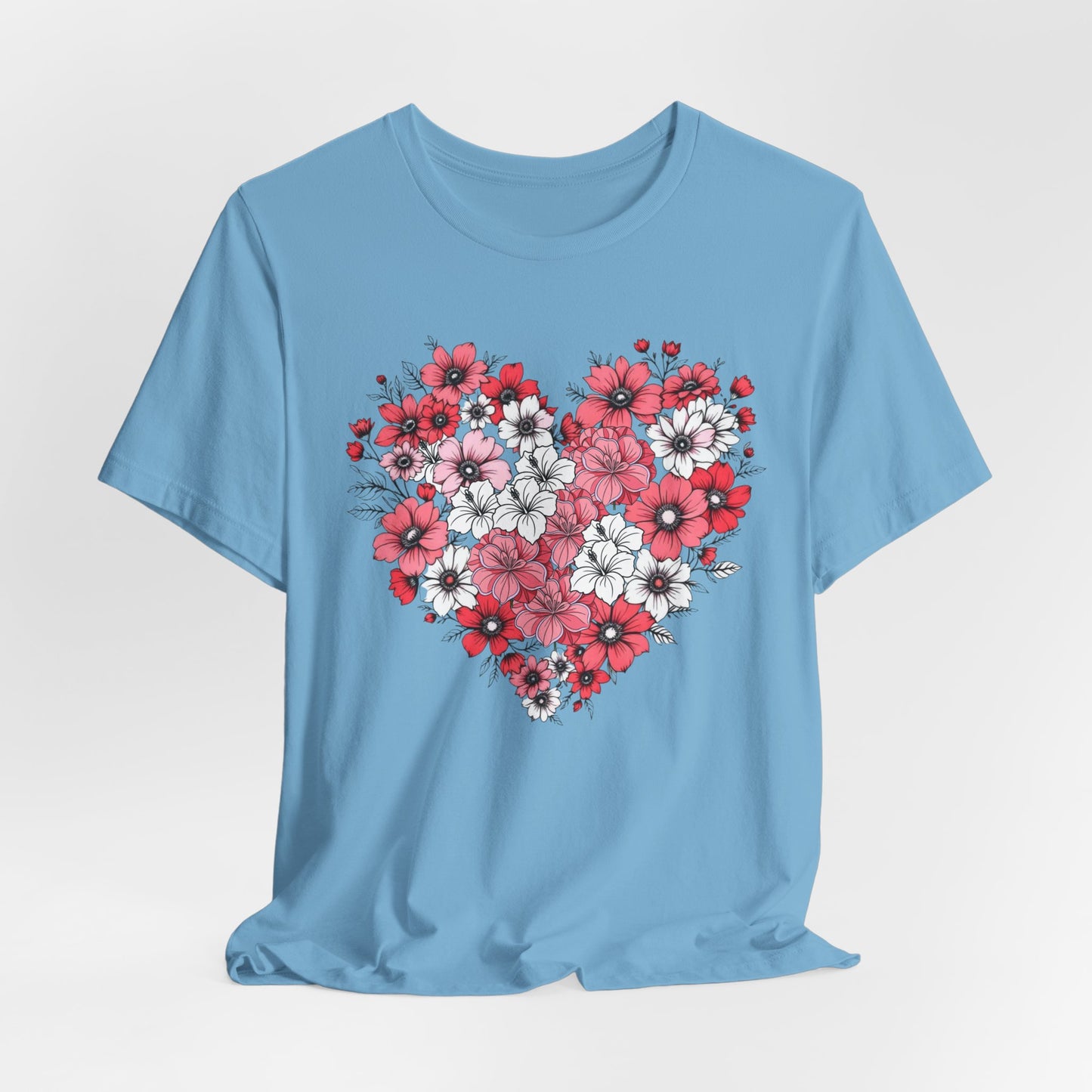 Love Heart and Flowers Tshirt