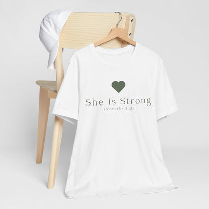 Christian Mom She is Strong Faith Inspired Christian T-Shirt Ideal Religious Gift Ideas for Women