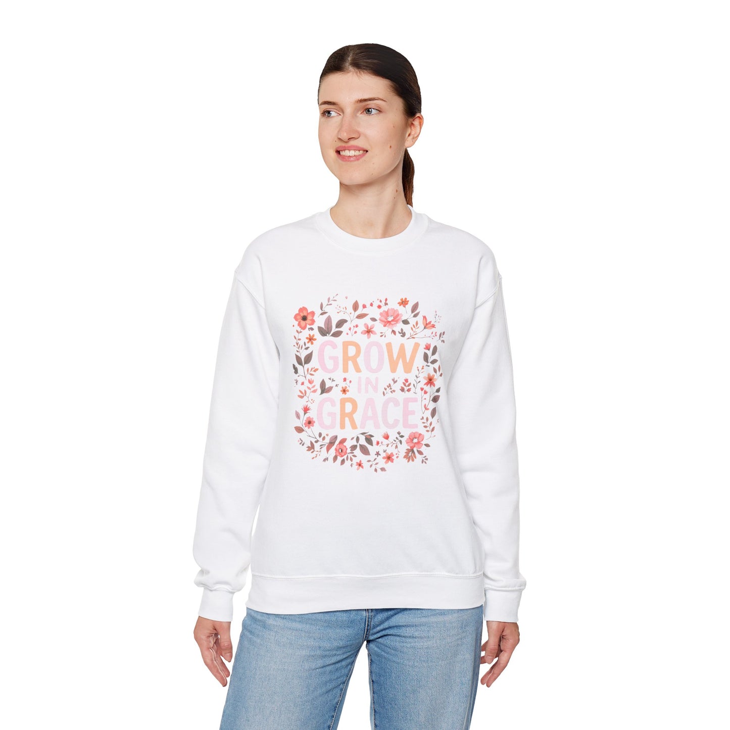 Grow in Grace Sweatshirt Cozy Christian Sweatshirt Inspirational Women Sweatshirt