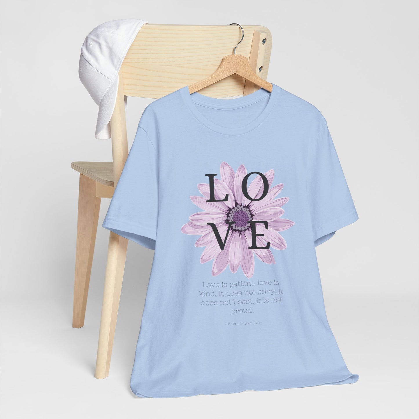 Love is Patient Scripture Wear Christian T-Shirt with Religious Graphics Ideal Religious Gift Ideas for Women