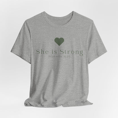 Christian Mom She is Strong Faith Inspired Christian T-Shirt Ideal Religious Gift Ideas for Women