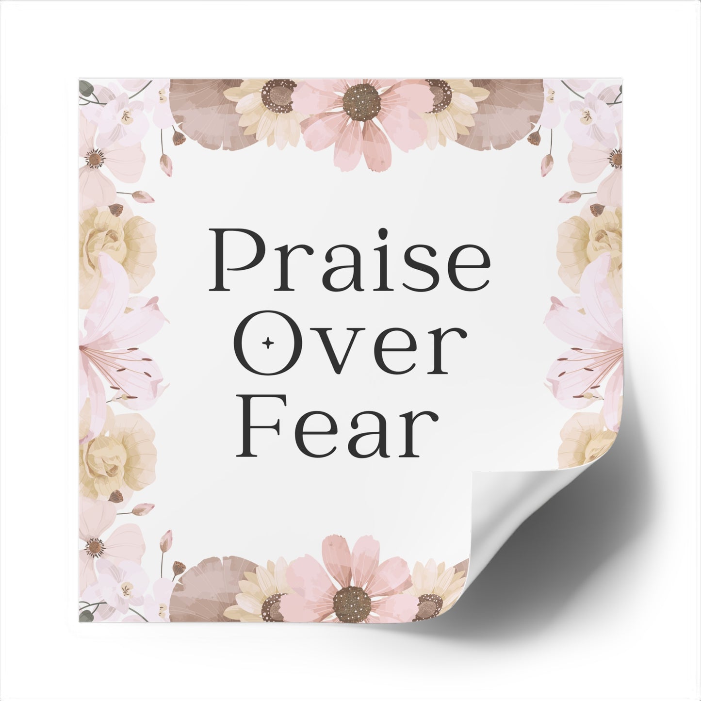 Christian Stickers, Praise Over Fear, Notebook Stickers, Christian Vinyl Sticker, Christian Decal for Water Bottle,