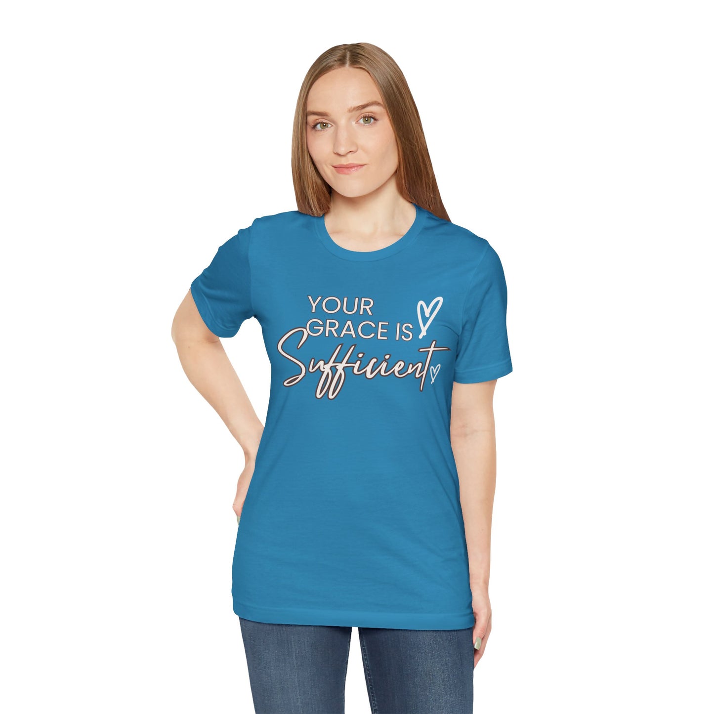 You Grace is Sufficient Inspirational Comfortable Church Tee with a Positive Message Ideal Christian Gift Ideas for Men and Women.