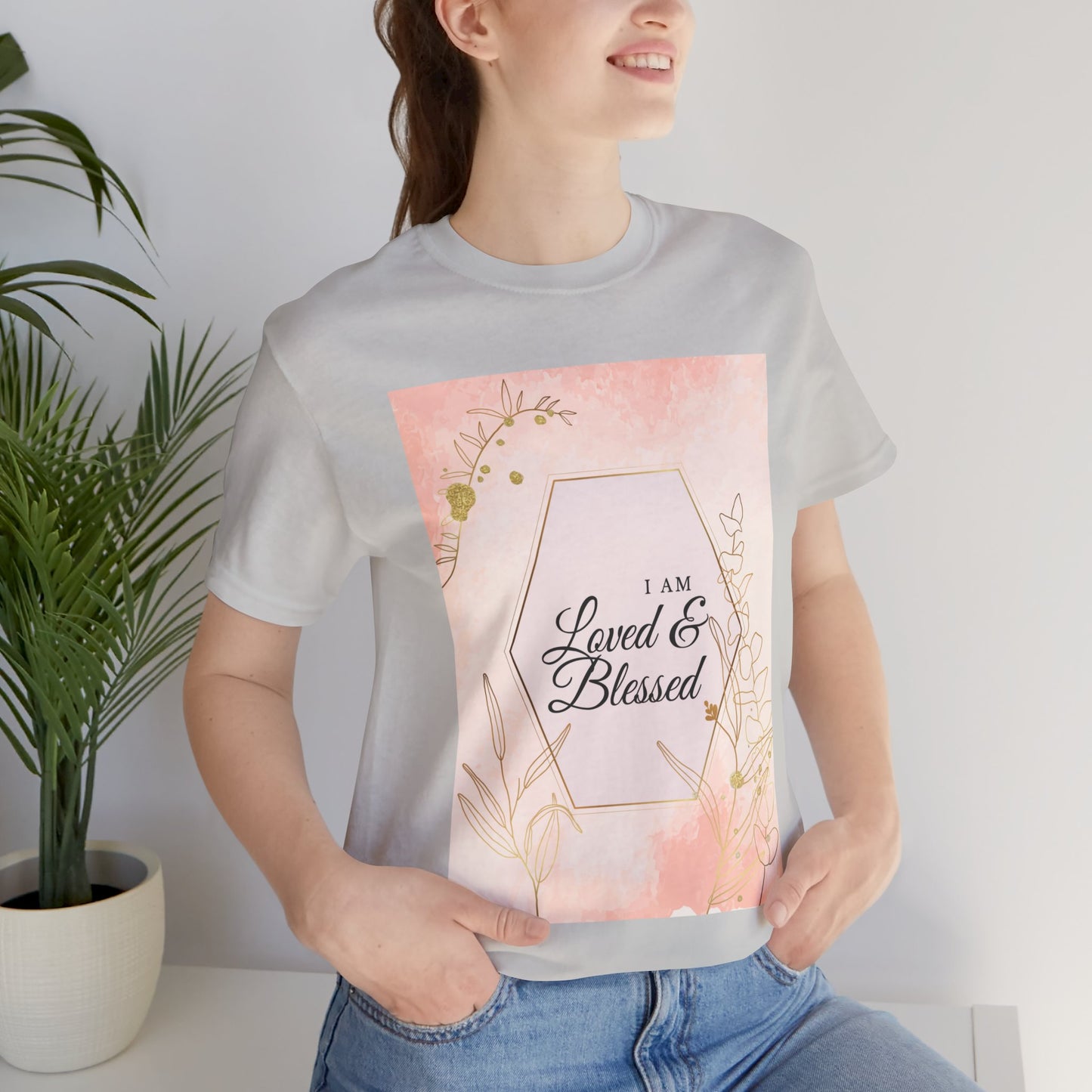 I am Loved and Blessed Comfortable Church Tee and Faith Inspired Christian T-Shirt Ideal Religious Gift Ideas for Women