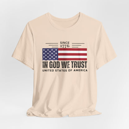 USA Flag Shirt, In God We Trust Christian Tshirt