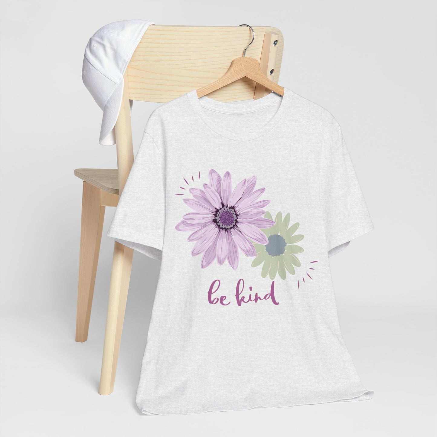 Be Kind Inspirational Christian T-Shirt with Flower Graphics