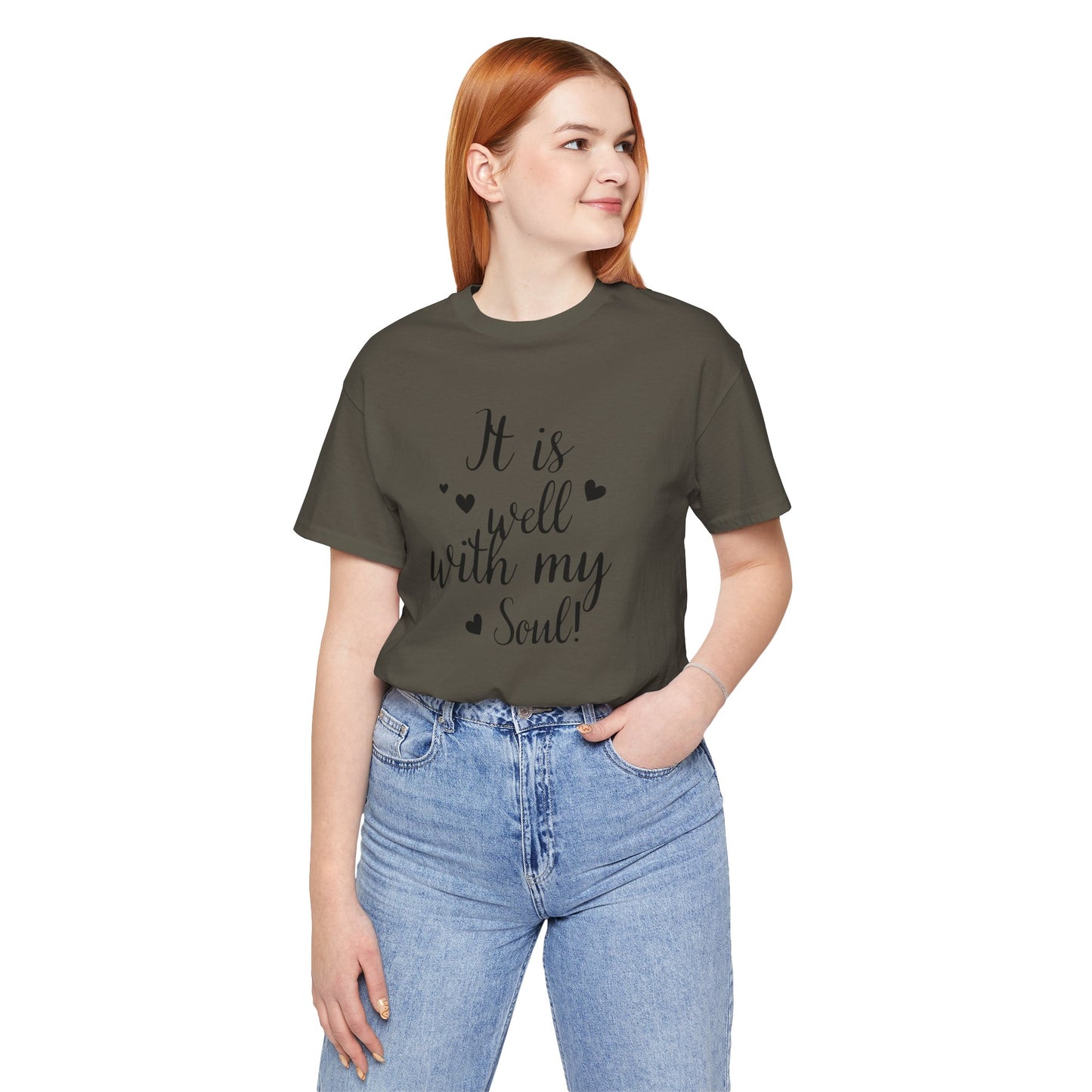 It is Well with My Soul Scripture Wear Christian T-Shirt with Bible Verse Ideal Christian Gift Ideas for Men and Women and for a Christian Lifestyle Fashion