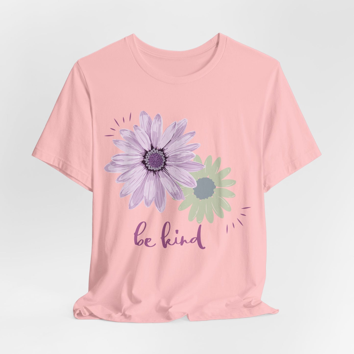 Be Kind Inspirational Christian T-Shirt with Flower Graphics