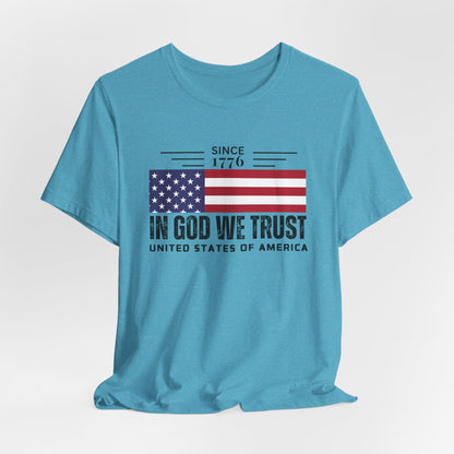 USA Flag Shirt, In God We Trust Christian Tshirt