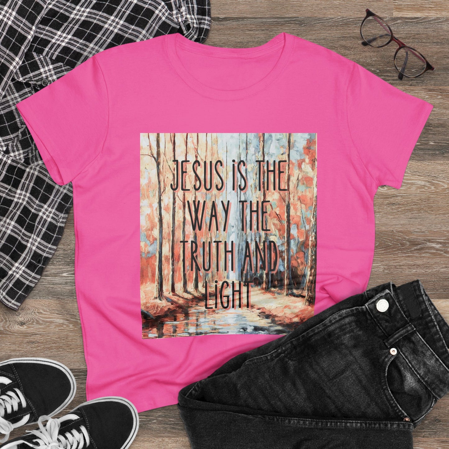 Christian Women's Tee, Jesus Is The Way Tshirt, Inspirational Quote T-shirt, Gift for Christian Moms, Jesus Shirt