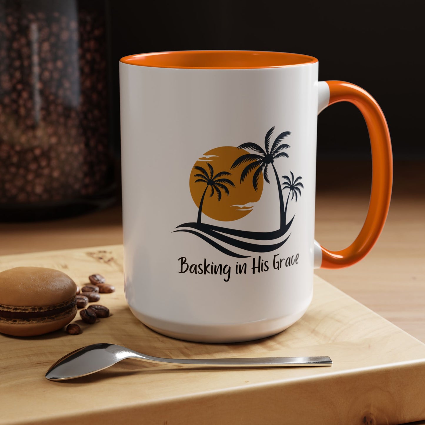 Basking In His Grace Christian coffee mug
