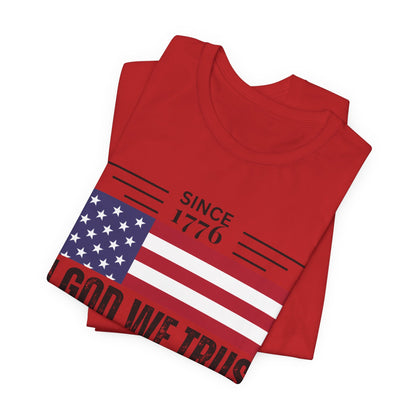 In God We Trust Christian American Flag Tshirt with US Flag