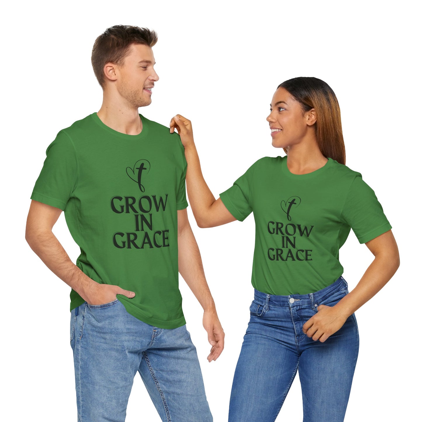 Grow in Grace Inspirational, Comfortable Church Tee with a Positive Message Ideal Christian Gift Idea for Men and Women.