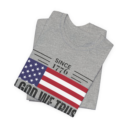 In God We Trust Christian American Flag Tshirt with US Flag