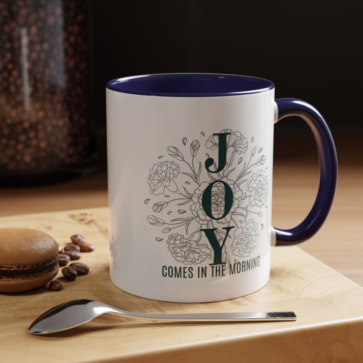 Joy In the Morning Christian coffee mug
