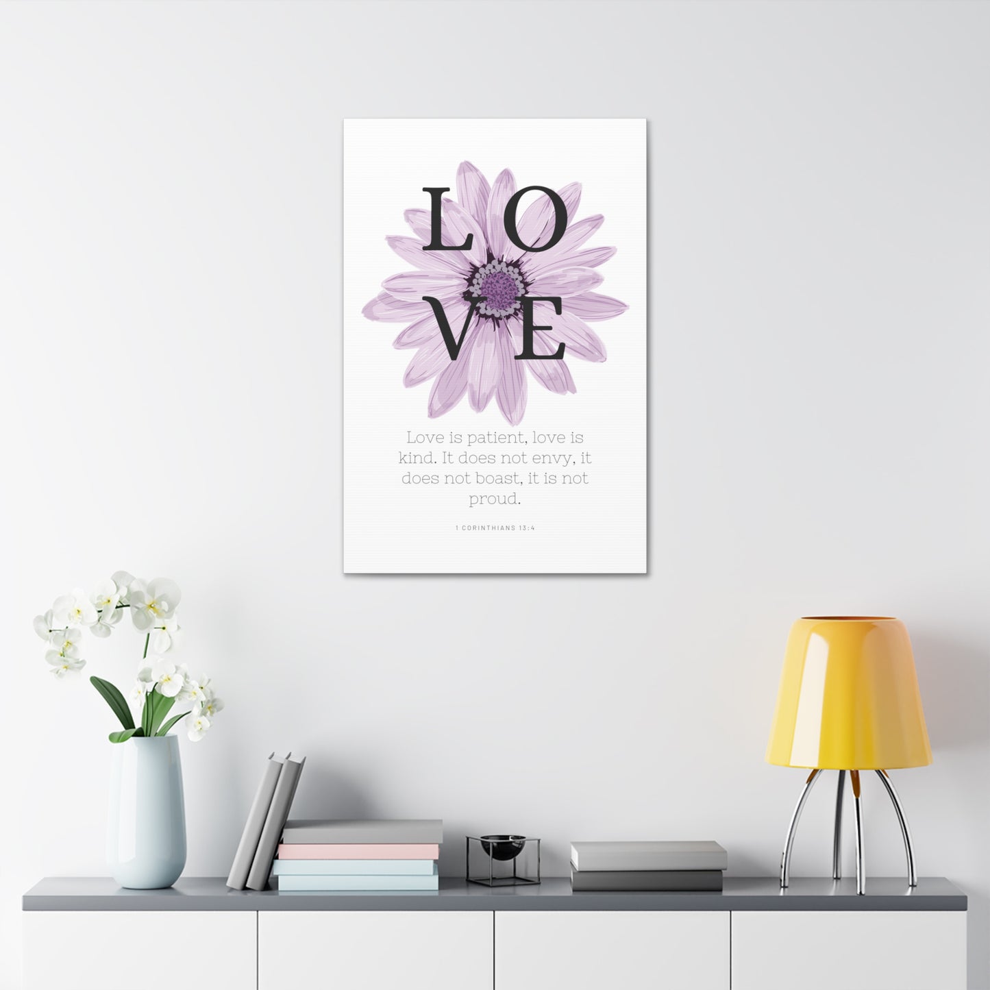 Love Is Christian Wall Art Decor with Scripture Art Prints and Inspirational Wall Art for A Christian Home Canvas Stretched, 1.5''