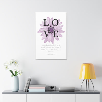 Love Is Christian Wall Art Decor with Scripture Art Prints and Inspirational Wall Art for A Christian Home Canvas Stretched, 1.5''