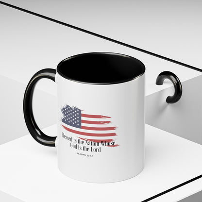 American flag Mug with Bible Verse Christian coffee mugs for Mom Christian Coffee Mug with Bless America Inspirational Message Coffee Mug in 11oz Coffee Mug in 15 oz for coffee lovers