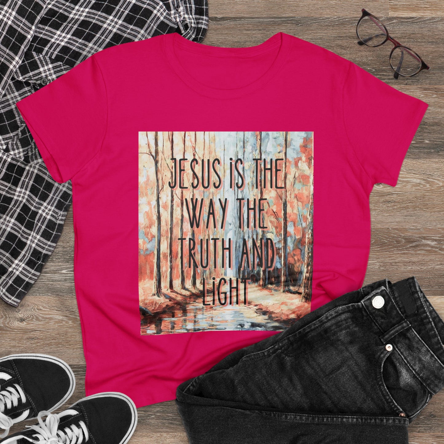 Christian Women's Tee, Jesus Is The Way Tshirt, Inspirational Quote T-shirt, Gift for Christian Moms, Jesus Shirt