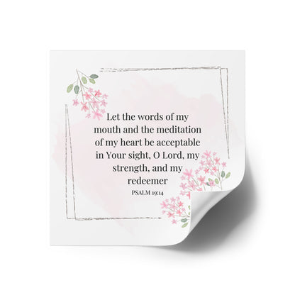 Christian Stickers, Psalms 19:14 Notebook Stickers